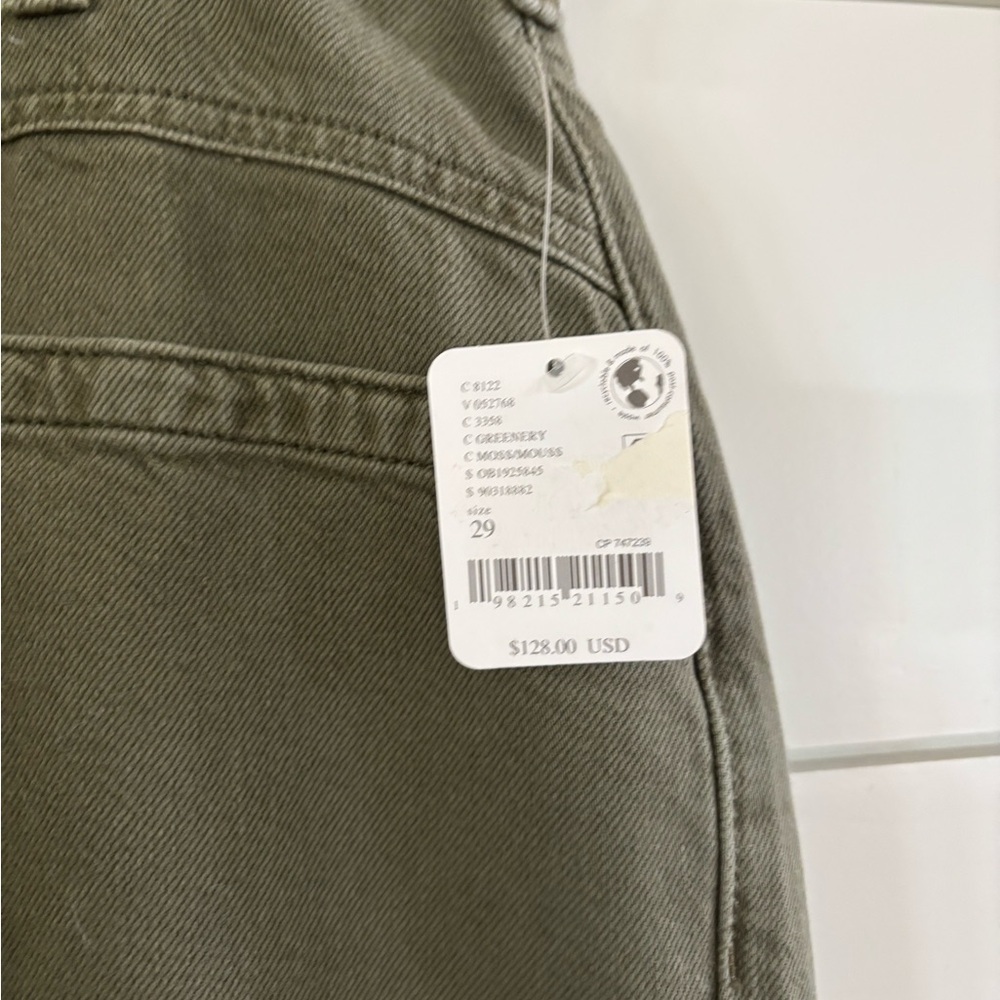 Free People Olive Green Wide-Leg Pants - Picture 4 of 8